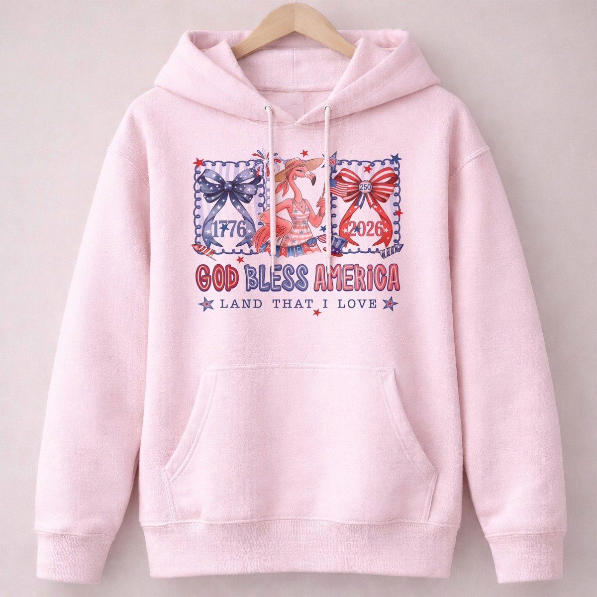 God Bless America Land That I Love Flamingo July 4th Shirt - FlamingoAholic
