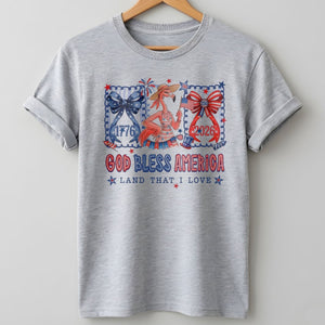 God Bless America Land That I Love Flamingo July 4th Shirt - FlamingoAholic