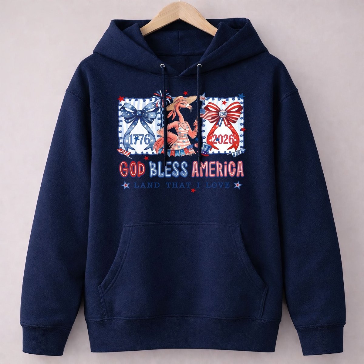 God Bless America Land That I Love Flamingo July 4th Shirt - FlamingoAholic