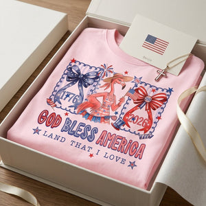 God Bless America Land That I Love Flamingo July 4th Shirt - FlamingoAholic