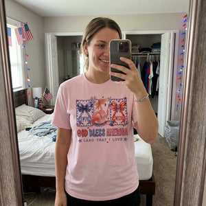 God Bless America Land That I Love Flamingo July 4th Shirt - FlamingoAholic