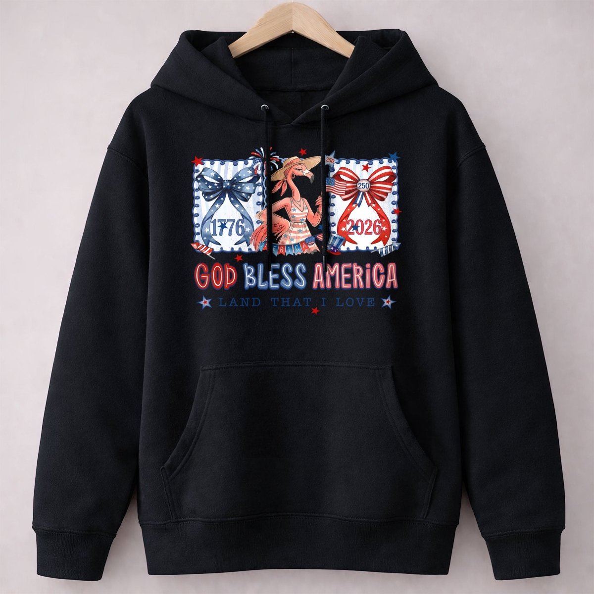 God Bless America Land That I Love Flamingo July 4th Shirt - FlamingoAholic
