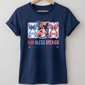 God Bless America Land That I Love Flamingo July 4th Shirt - FlamingoAholic