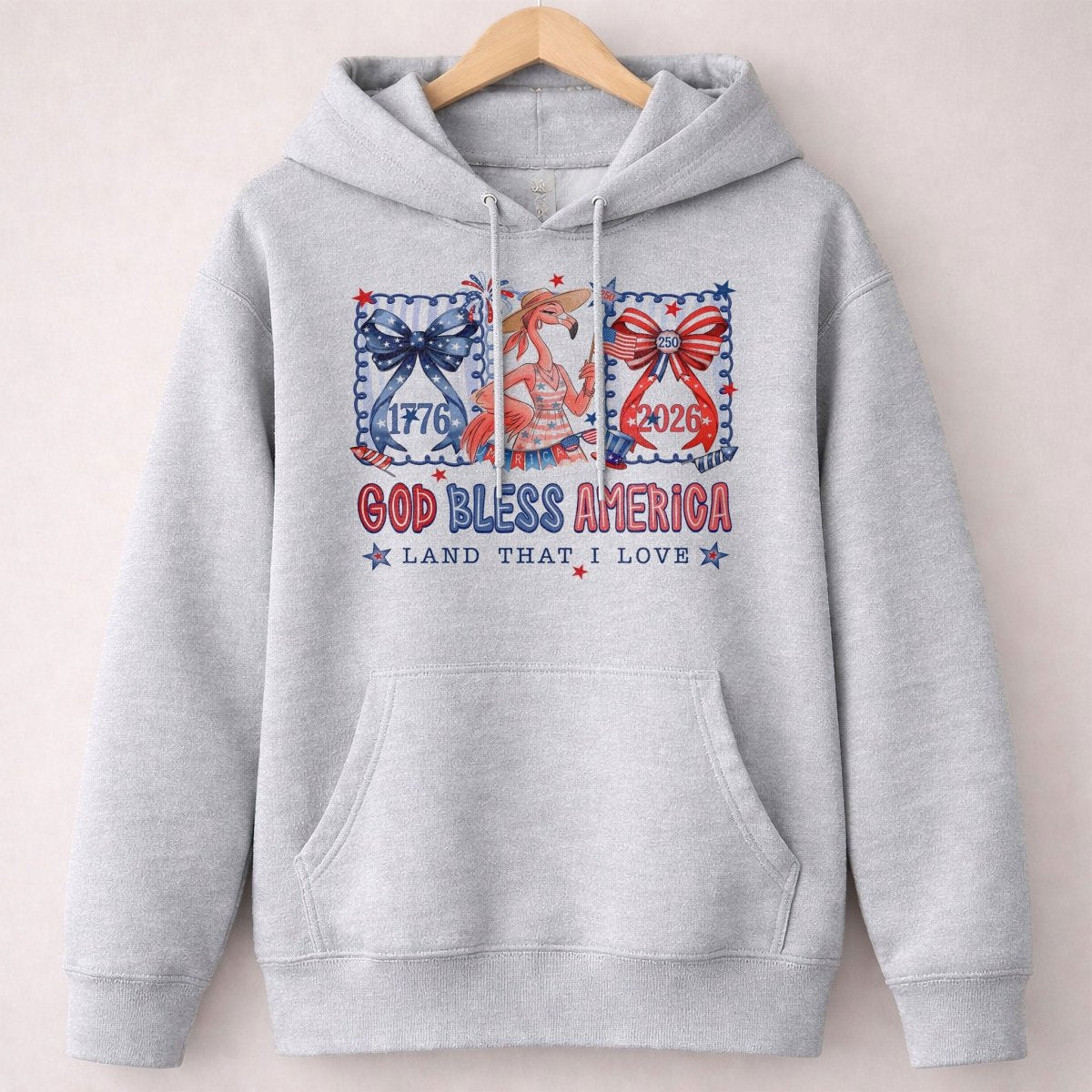 God Bless America Land That I Love Flamingo July 4th Shirt - FlamingoAholic