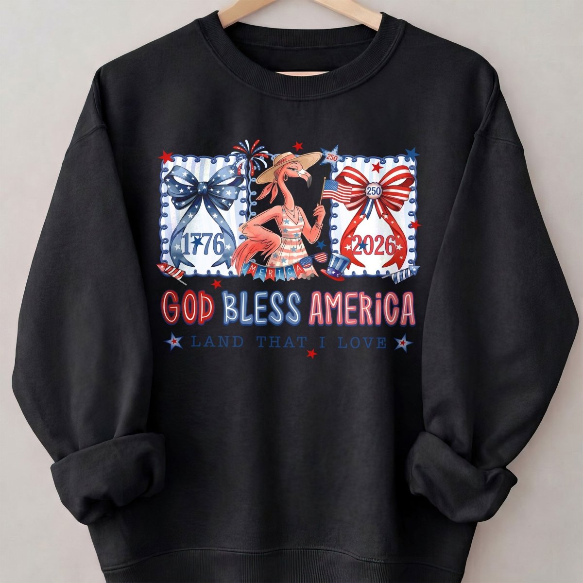 God Bless America Land That I Love Flamingo July 4th Shirt - FlamingoAholic