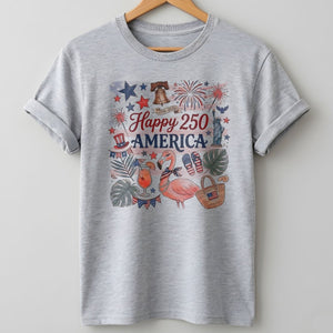Happy 250 America 1776-2026 Flamingo July 4th Shirt - FlamingoAholic