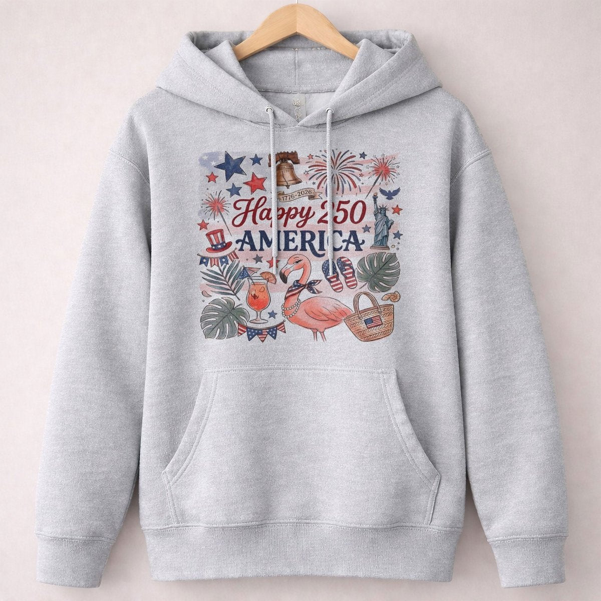 Happy 250 America 1776-2026 Flamingo July 4th Shirt - FlamingoAholic