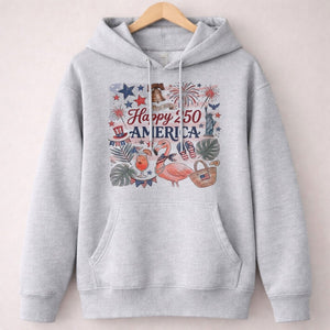 Happy 250 America 1776-2026 Flamingo July 4th Shirt - FlamingoAholic