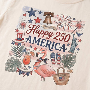 Happy 250 America 1776-2026 Flamingo July 4th Shirt - FlamingoAholic