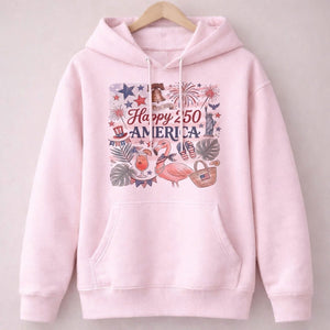 Happy 250 America 1776-2026 Flamingo July 4th Shirt - FlamingoAholic