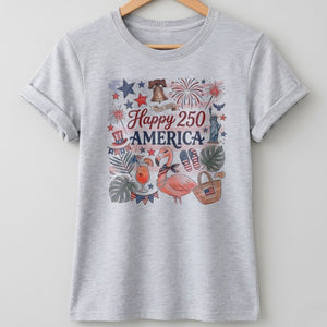 Happy 250 America 1776-2026 Flamingo July 4th Shirt - FlamingoAholic