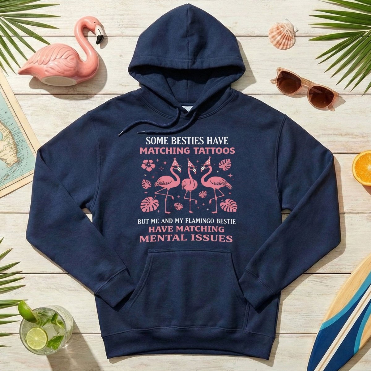Hilarious Flamingo Bestie Shirt - Funny Matching Mental Issues Friend Gift for Her - FlamingoAholic
