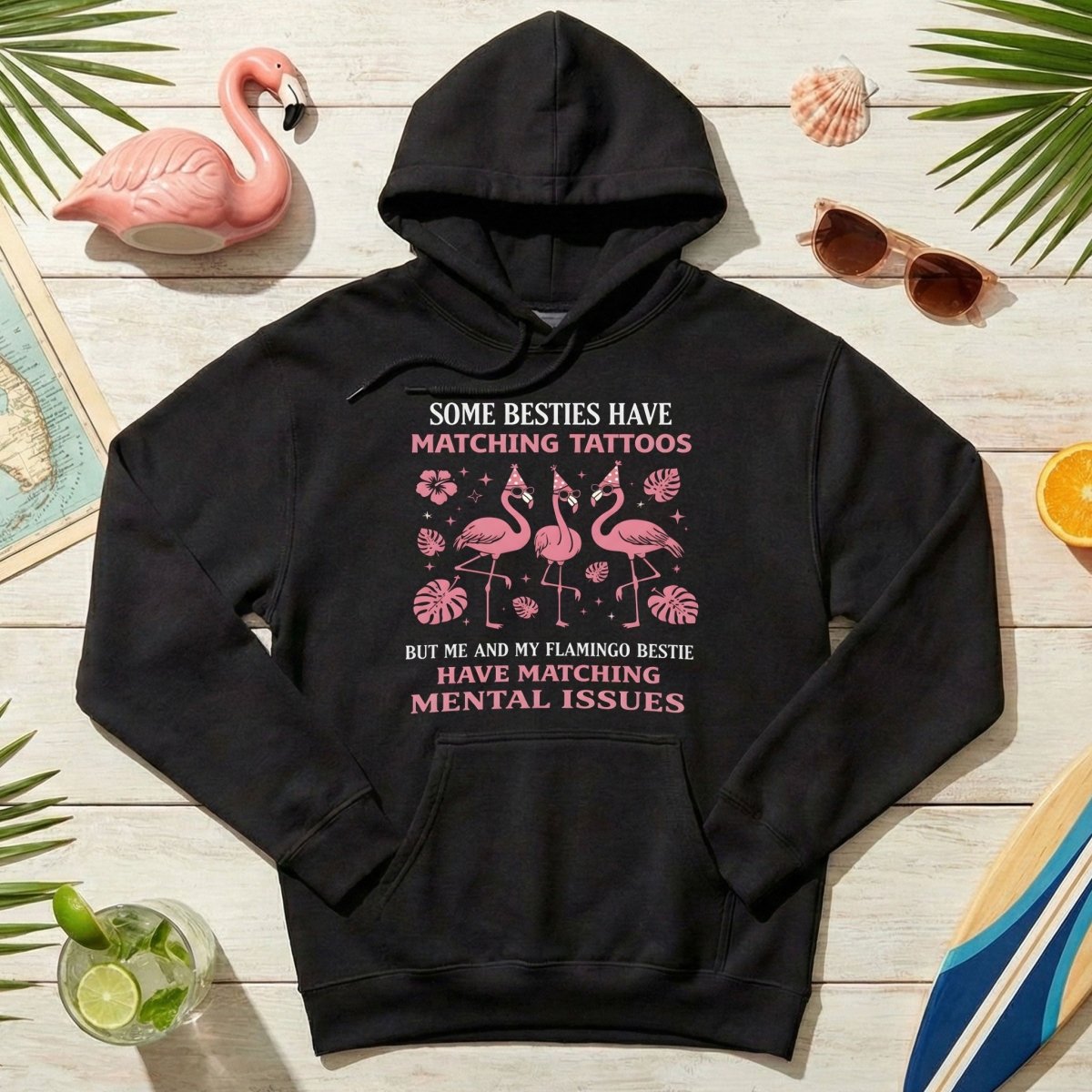 Hilarious Flamingo Bestie Shirt - Funny Matching Mental Issues Friend Gift for Her - FlamingoAholic