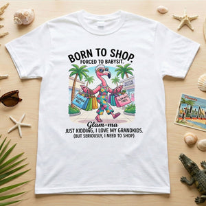 Hilarious Flamingo Glam - ma Shopping T-Shirt - Funny Grandma Gift Idea - FlamingoAholic