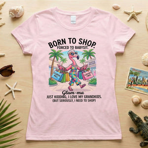 Hilarious Flamingo Glam - ma Shopping T-Shirt - Funny Grandma Gift Idea - FlamingoAholic