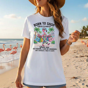 Hilarious Flamingo Glam - ma Shopping T-Shirt - Funny Grandma Gift Idea - FlamingoAholic