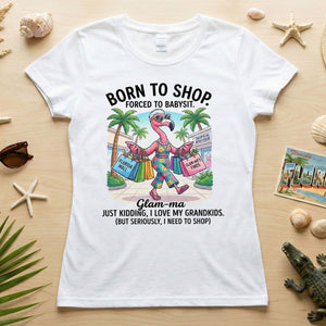 Hilarious Flamingo Glam - ma Shopping T-Shirt - Funny Grandma Gift Idea - FlamingoAholic