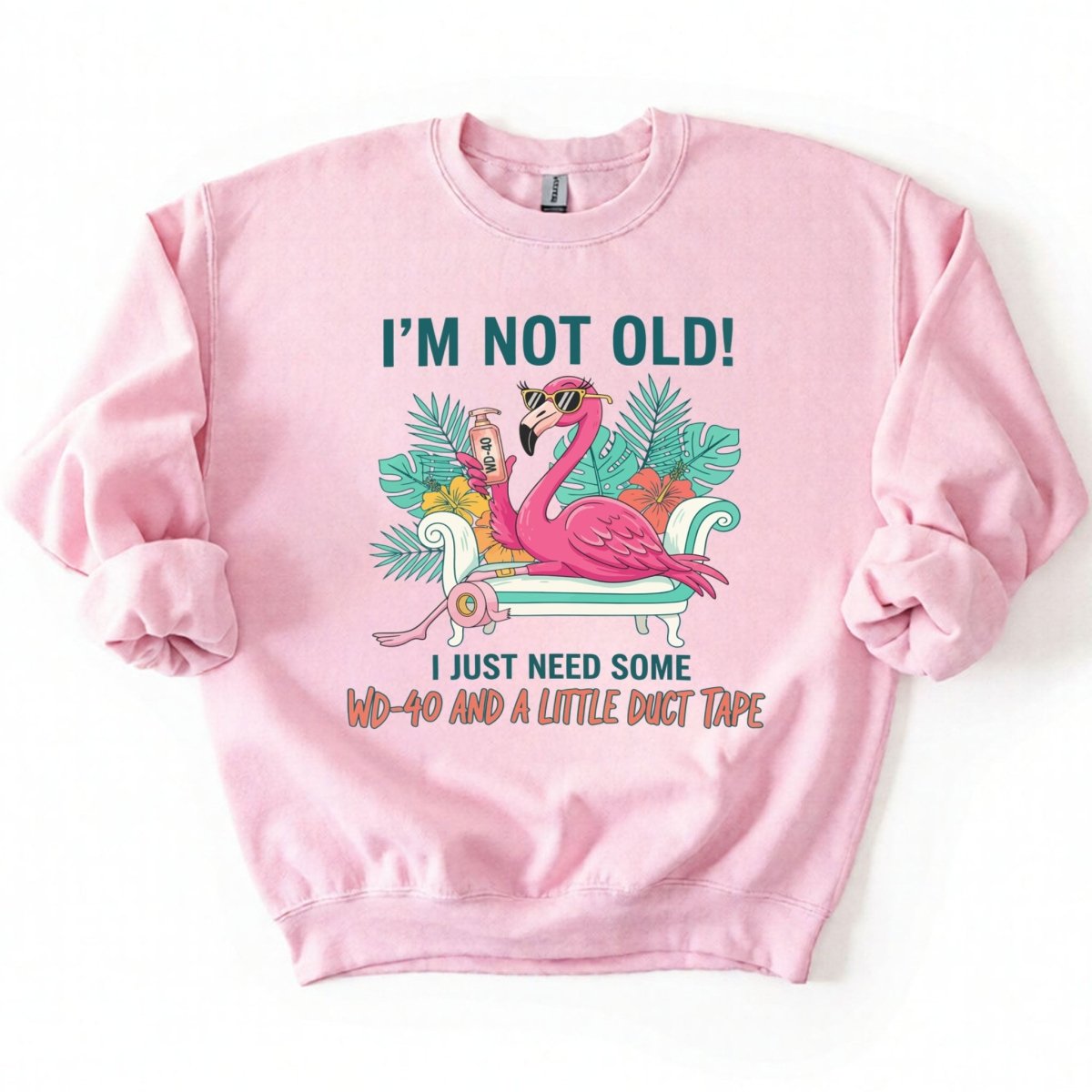 Hilarious Flamingo Quote T-Shirt - I'm Not Old WD - 40 Funny Graphic Tee for Women - FlamingoAholic