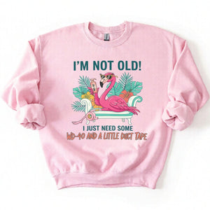 Hilarious Flamingo Quote T-Shirt - I'm Not Old WD - 40 Funny Graphic Tee for Women - FlamingoAholic