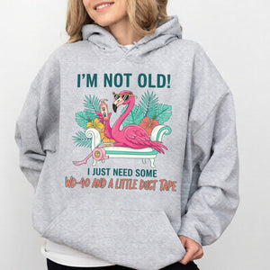 Hilarious Flamingo Quote T-Shirt - I'm Not Old WD - 40 Funny Graphic Tee for Women - FlamingoAholic