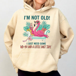 Hilarious Flamingo Quote T-Shirt - I'm Not Old WD - 40 Funny Graphic Tee for Women - FlamingoAholic