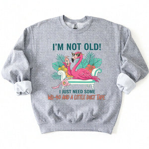 Hilarious Flamingo Quote T-Shirt - I'm Not Old WD - 40 Funny Graphic Tee for Women - FlamingoAholic