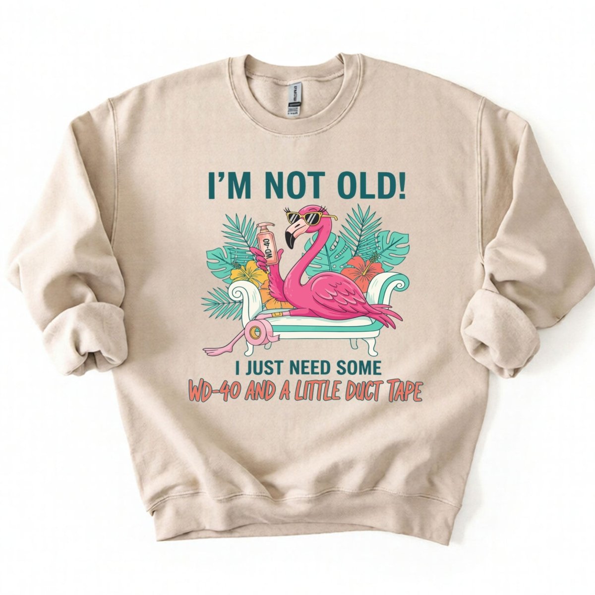 Hilarious Flamingo Quote T-Shirt - I'm Not Old WD - 40 Funny Graphic Tee for Women - FlamingoAholic