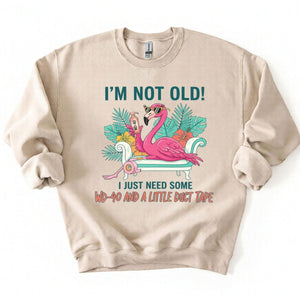 Hilarious Flamingo Quote T-Shirt - I'm Not Old WD - 40 Funny Graphic Tee for Women - FlamingoAholic