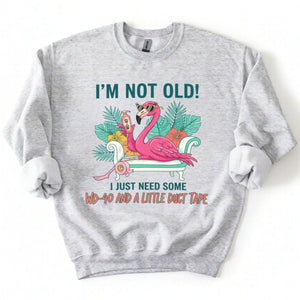 Hilarious Flamingo Quote T-Shirt - I'm Not Old WD - 40 Funny Graphic Tee for Women - FlamingoAholic