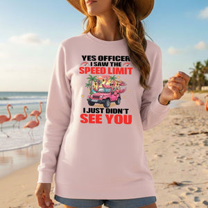 Hilarious Flamingo Speeding T-Shirt - Sarcastic Tropical Jeep Graphic Tee - FlamingoAholic