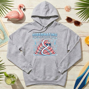 Hilarious Hibernating Flamingo Shirt - Waiting for 70°F Weather Again - FlamingoAholic