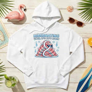Hilarious Hibernating Flamingo Shirt - Waiting for 70°F Weather Again - FlamingoAholic