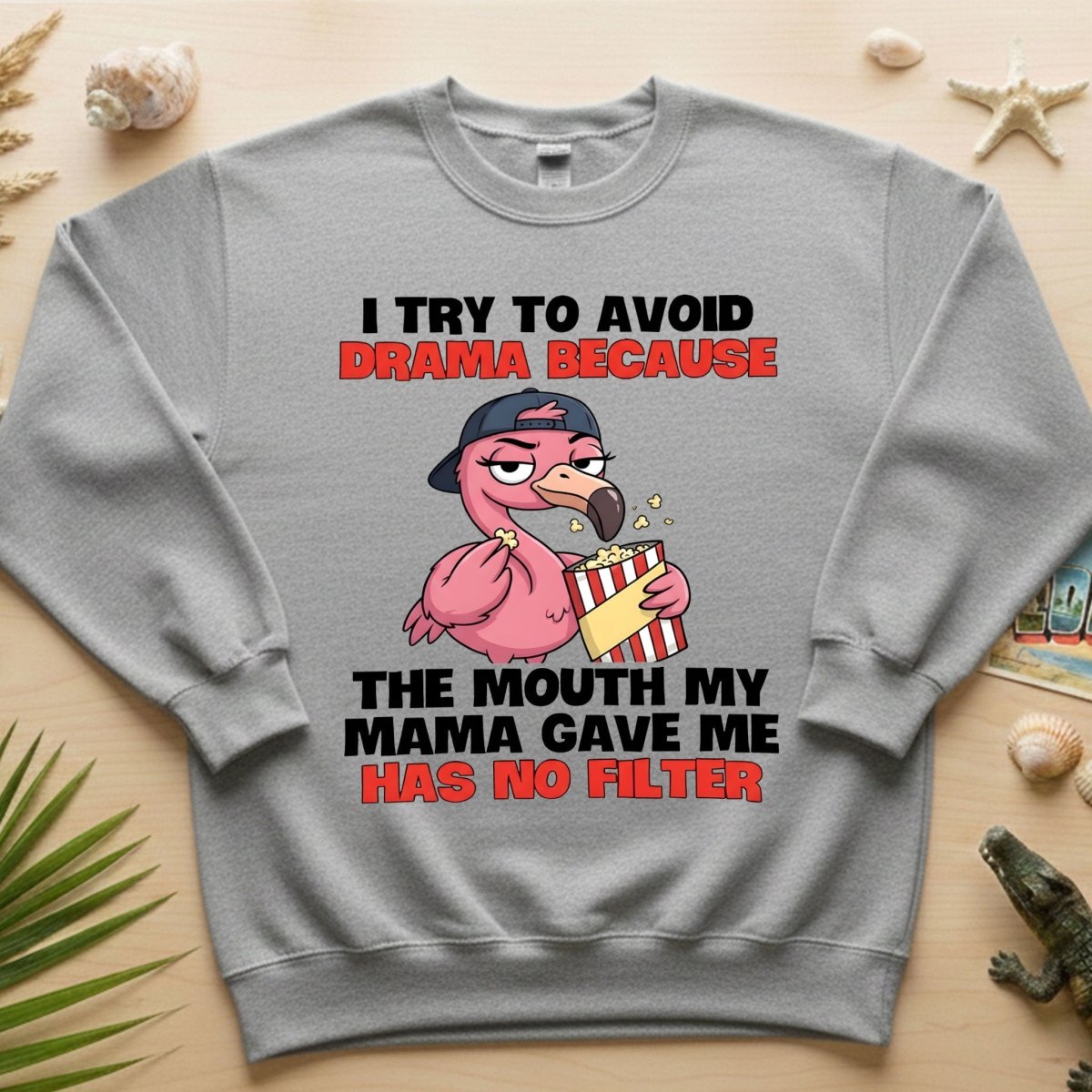 Hilarious "No Filter" Flamingo T-Shirt for Women - Sarcastic Quote Drama Tee - FlamingoAholic
