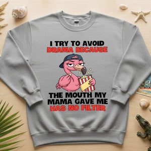 Hilarious "No Filter" Flamingo T-Shirt for Women - Sarcastic Quote Drama Tee - FlamingoAholic