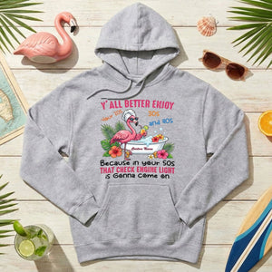 Hilarious Personalized 50th Birthday Flamingo Shirt - Check Engine Light Humor Gift for Her - FlamingoAholic