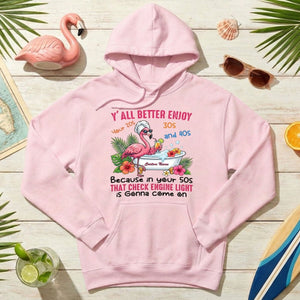 Hilarious Personalized 50th Birthday Flamingo Shirt - Check Engine Light Humor Gift for Her - FlamingoAholic