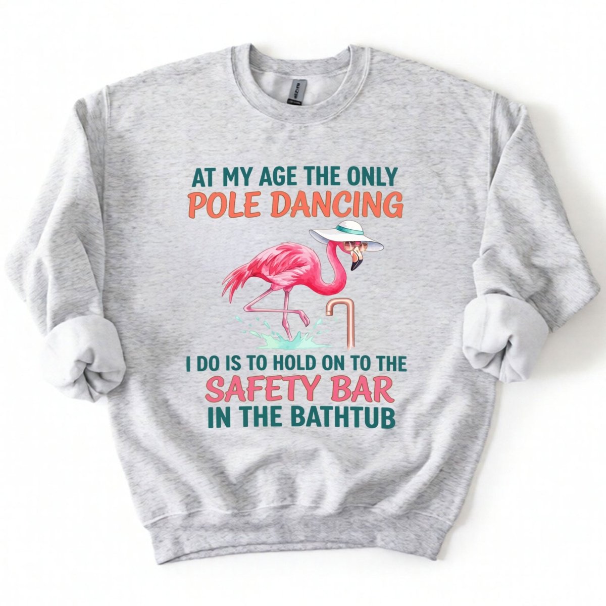 Hilarious Pole Dancing Flamingo T-Shirt - Funny Age Joke Gift for Women & Mom - FlamingoAholic