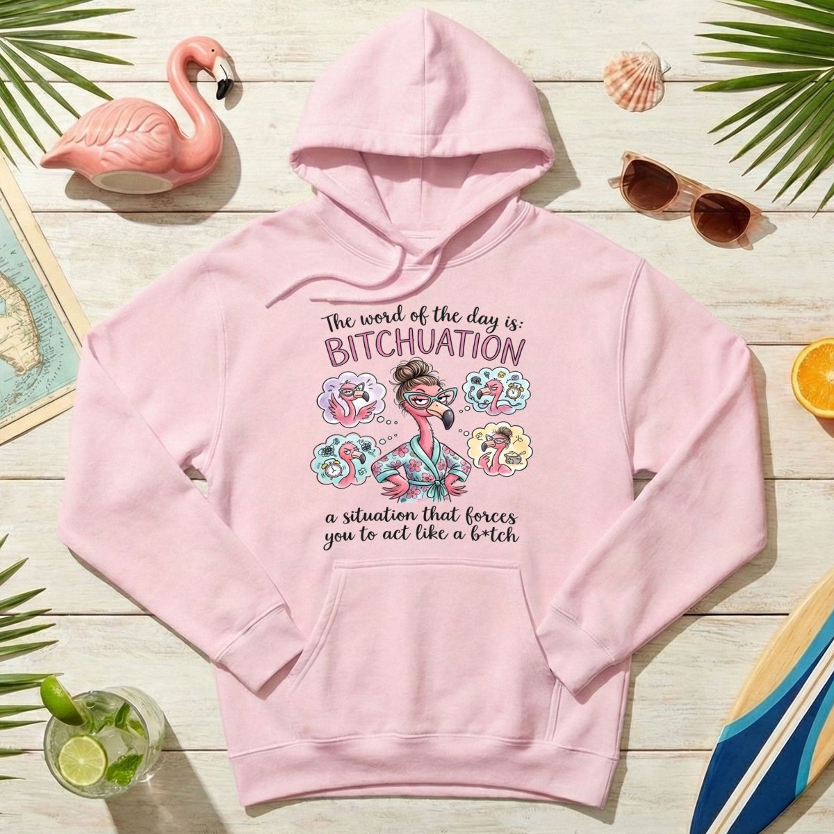 Hilarious Sassy Flamingo 'Bitchuation' Shirt - Funny Quote Gift for Strong Women - FlamingoAholic