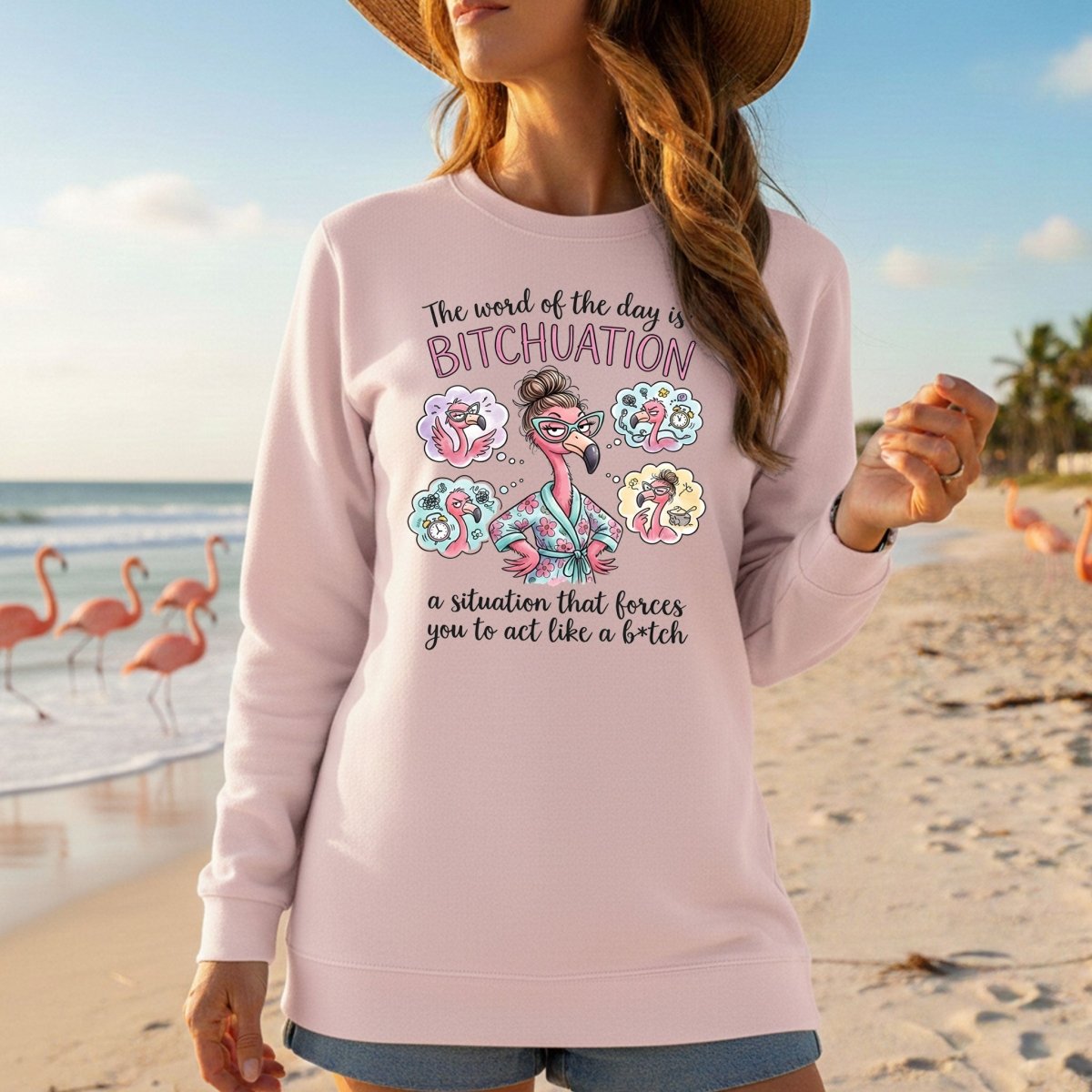Hilarious Sassy Flamingo 'Bitchuation' Shirt - Funny Quote Gift for Strong Women - FlamingoAholic