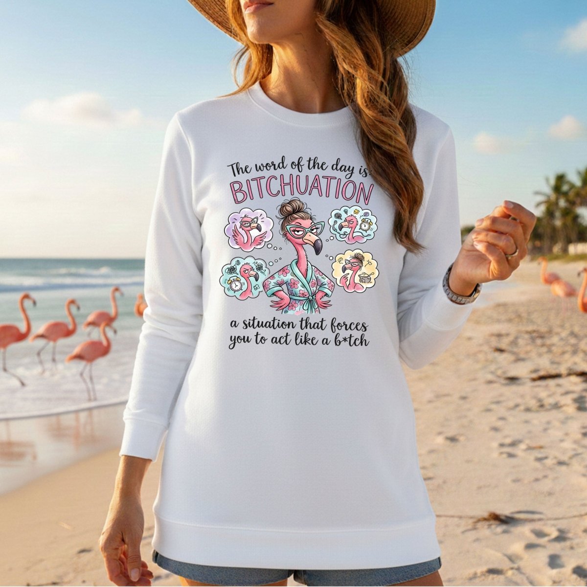 Hilarious Sassy Flamingo 'Bitchuation' Shirt - Funny Quote Gift for Strong Women - FlamingoAholic