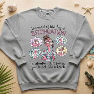 Hilarious Sassy Flamingo 'Bitchuation' Shirt - Funny Quote Gift for Strong Women - FlamingoAholic