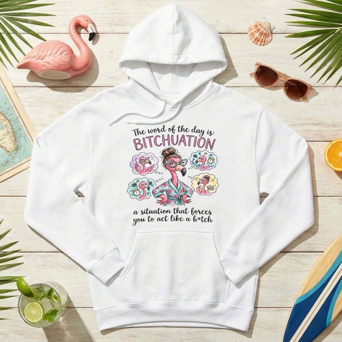 Hilarious Sassy Flamingo 'Bitchuation' Shirt - Funny Quote Gift for Strong Women - FlamingoAholic