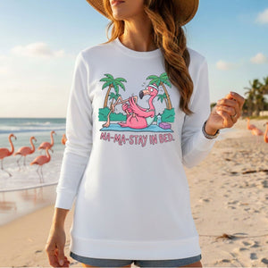 Humorous Flamingo Yoga T-Shirt "Na - Ma - Stay In Bed" - Funny Gift for Glam Ma - FlamingoAholic