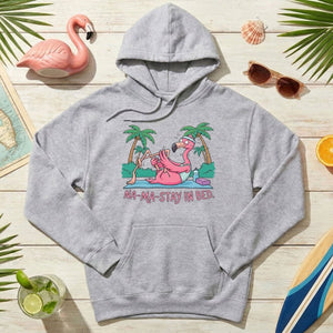 Humorous Flamingo Yoga T-Shirt "Na - Ma - Stay In Bed" - Funny Gift for Glam Ma - FlamingoAholic