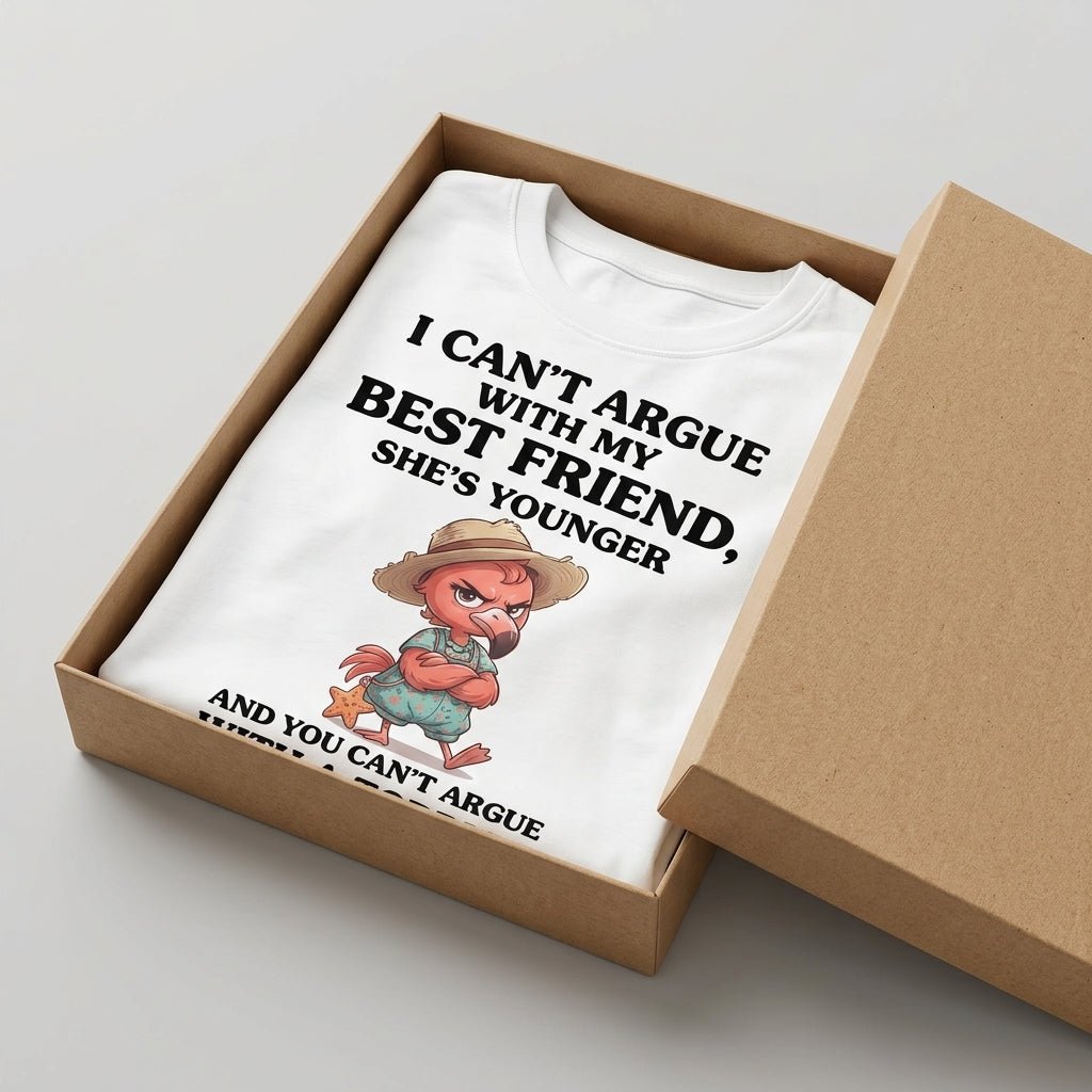 I Can't Argue With My Best Friend She's Younger Toddler Flamingo Shirt - FlamingoAholic