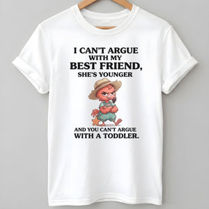 I Can't Argue With My Best Friend She's Younger Toddler Flamingo Shirt - FlamingoAholic