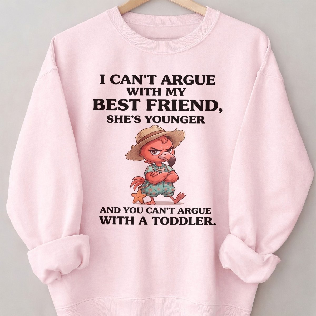 I Can't Argue With My Best Friend She's Younger Toddler Flamingo Shirt - FlamingoAholic