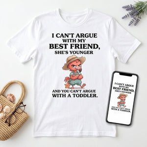 I Can't Argue With My Best Friend She's Younger Toddler Flamingo Shirt - FlamingoAholic