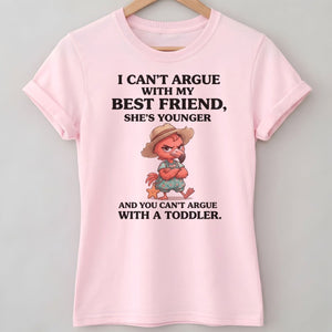 I Can't Argue With My Best Friend She's Younger Toddler Flamingo Shirt - FlamingoAholic