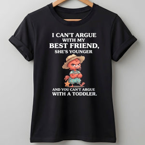 I Can't Argue With My Best Friend She's Younger Toddler Flamingo Shirt - FlamingoAholic